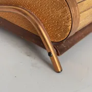 Vintage cigarette dispenser 1960 curtain box wood copper - 21 x 12 cm