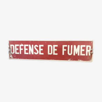 Old factory plate - SMOKING DEFENSE - Stamped aluminum - 1960