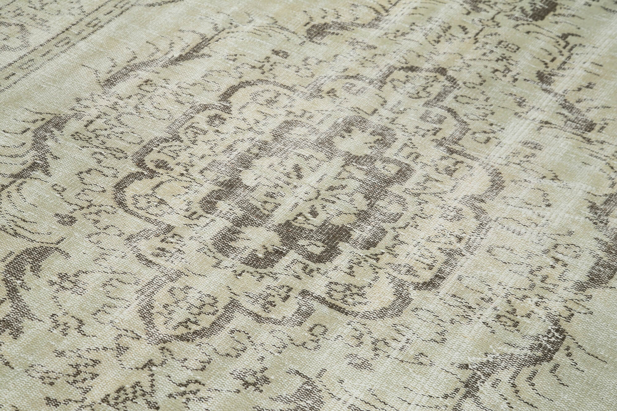 Hand-knotted unique turkish beige rug 186 cm x 293 cm