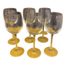 Série de 6 verres à vin sur pied en cristal