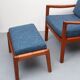 1960s armchair + ottomane teak, Ole Wanscher for Cado