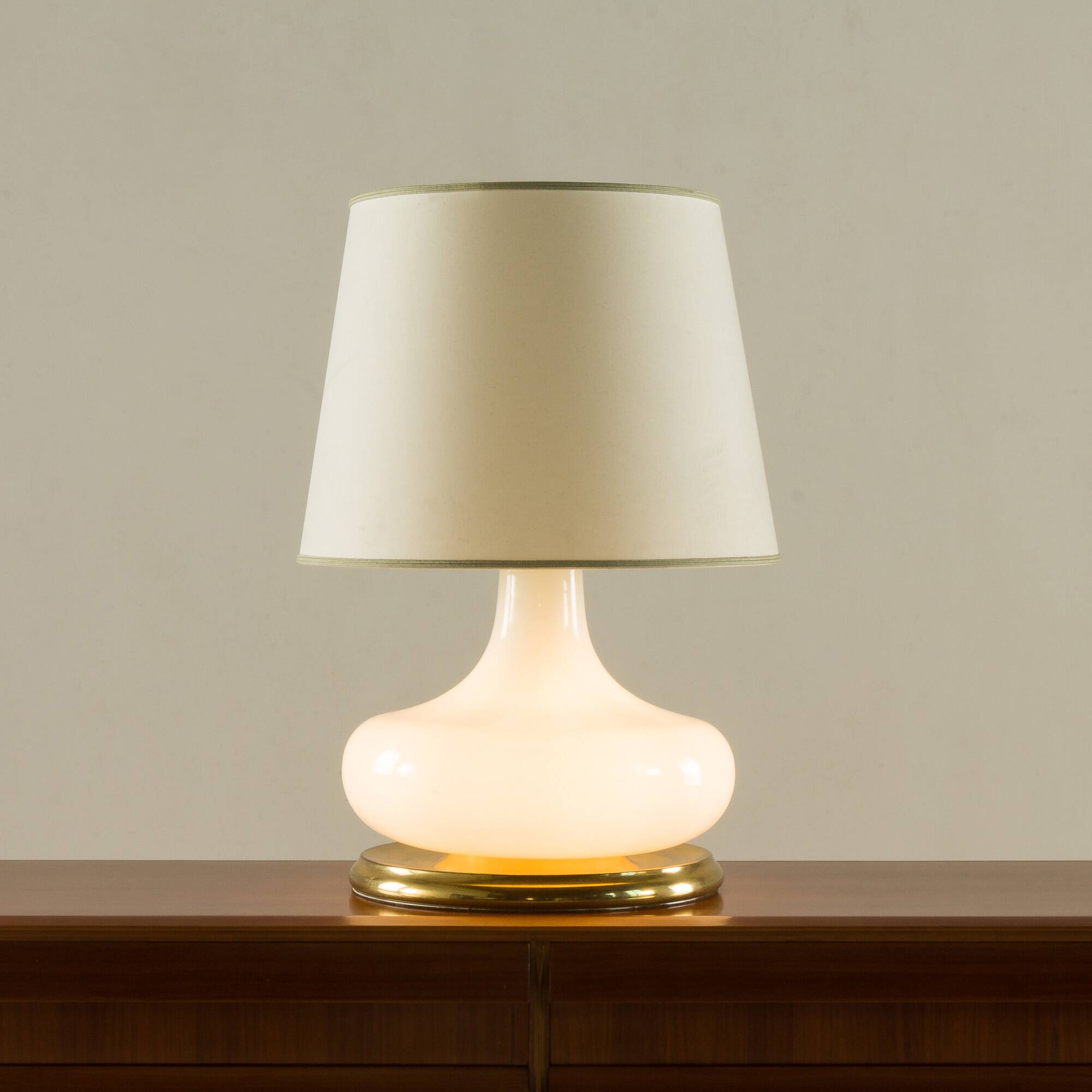 Lampe de table en verre de Murano italienne XL du milieu du siècle, années 1970.