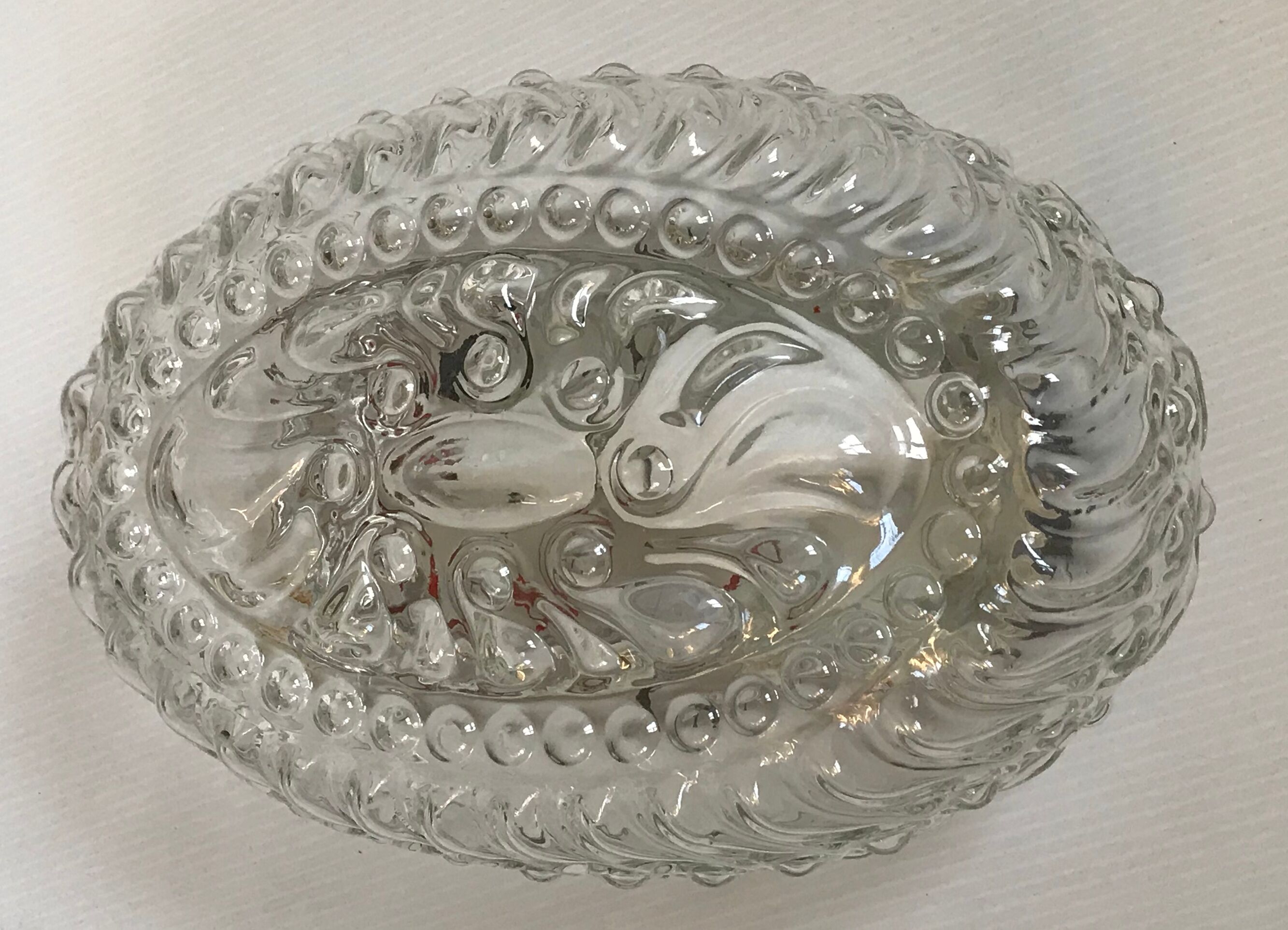 Ceiling light in cast glass circa 1950