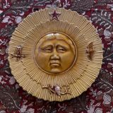 Barbotine plates the Sun and the Moon 1880 (19th century)
