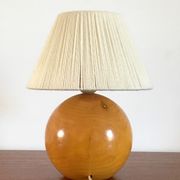 Vintage lamp in solid elm lampshade in wool 70s
