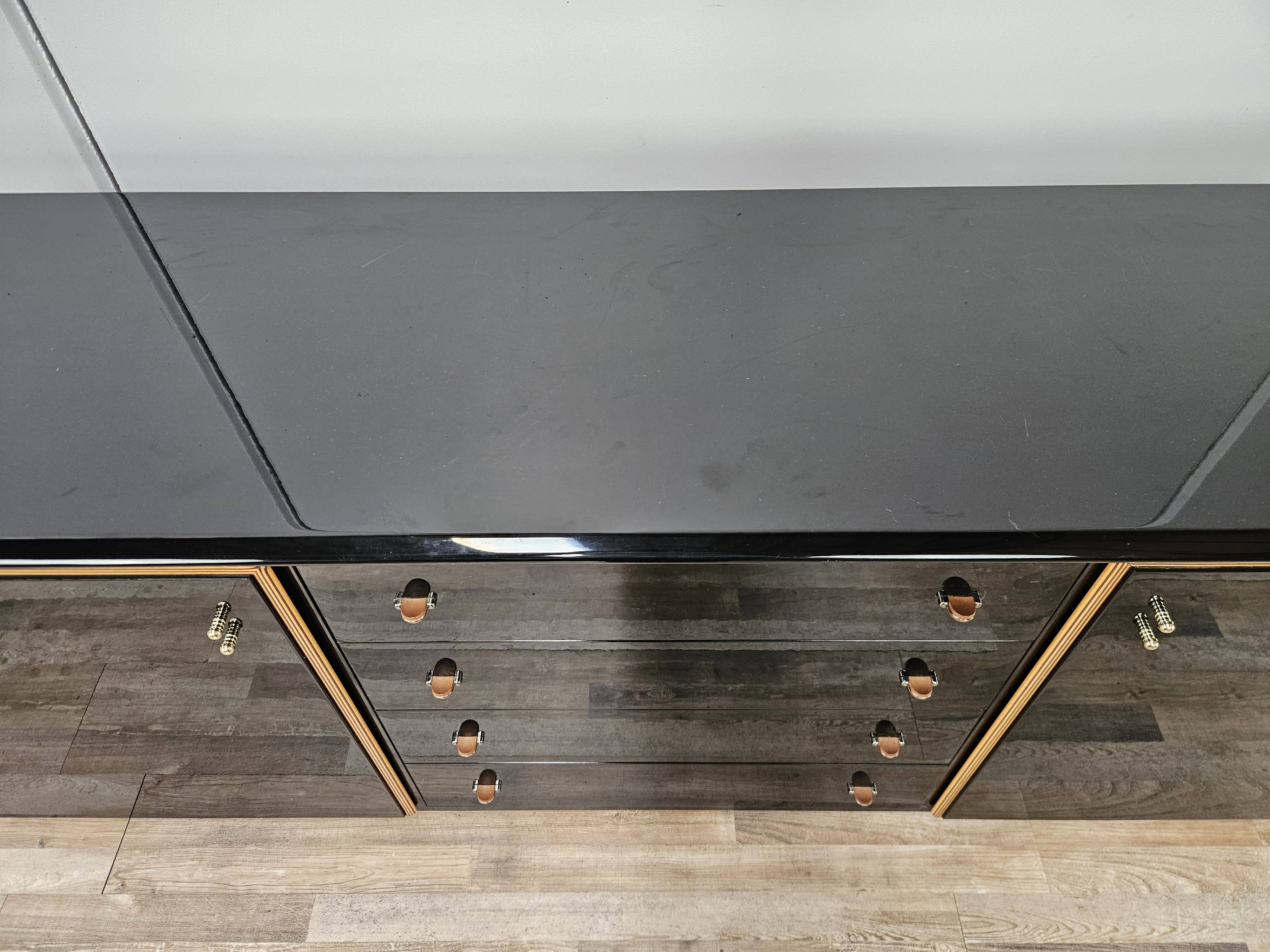 1970s Pierre Cardin sideboard in black lacquered wood