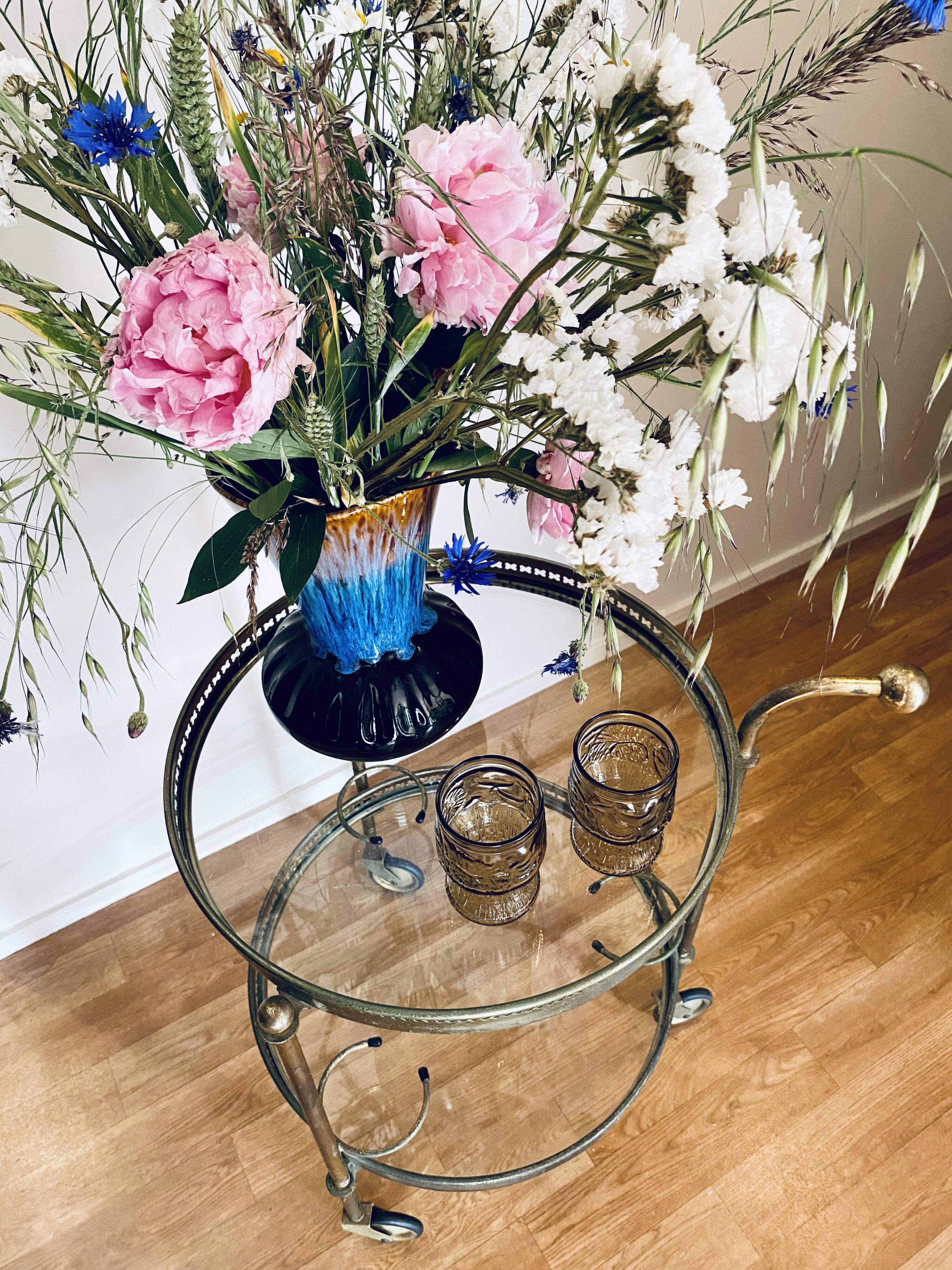 Glass and brass dessert