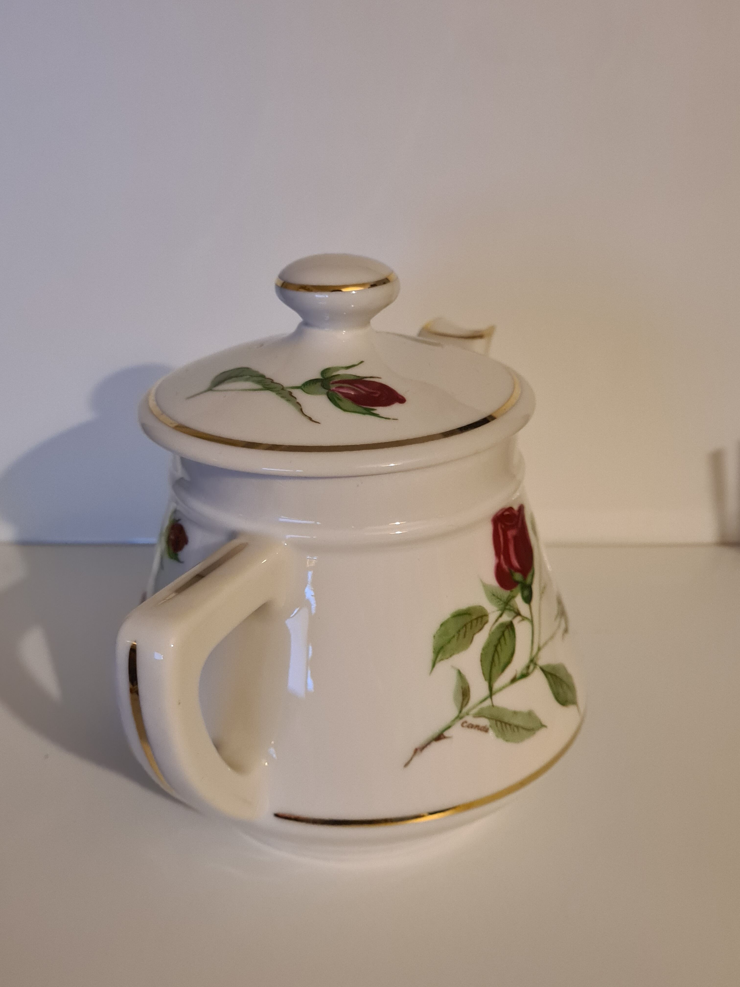 Teapot Email de Limoges Porcelain from Barry Décor Roses