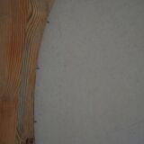 Large oval wall mirror in solid pine by Glasmäster Markaryd, Sweden, 1960s.