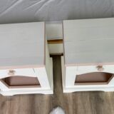 Pair of Vosges pine bedside table