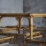 Set of eighteen rattan coffee tables 1950'