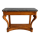 French console from the 19th century in cherry wood and black marble, with claw feet.