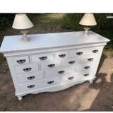 Ensemble commode/grainetier et ses lampes a poser
