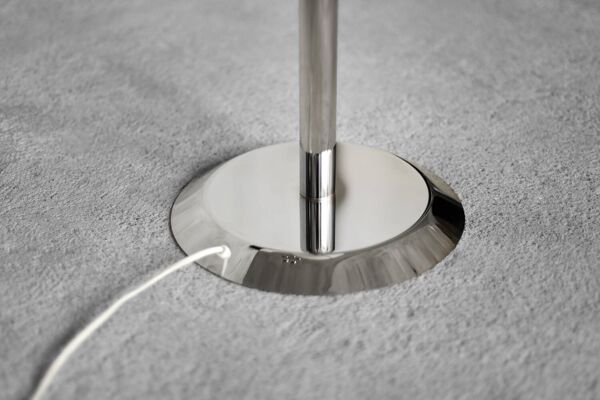 Rare Vintage Swedish Chrome & White Acrylic Floor Lamp NAFA type 504