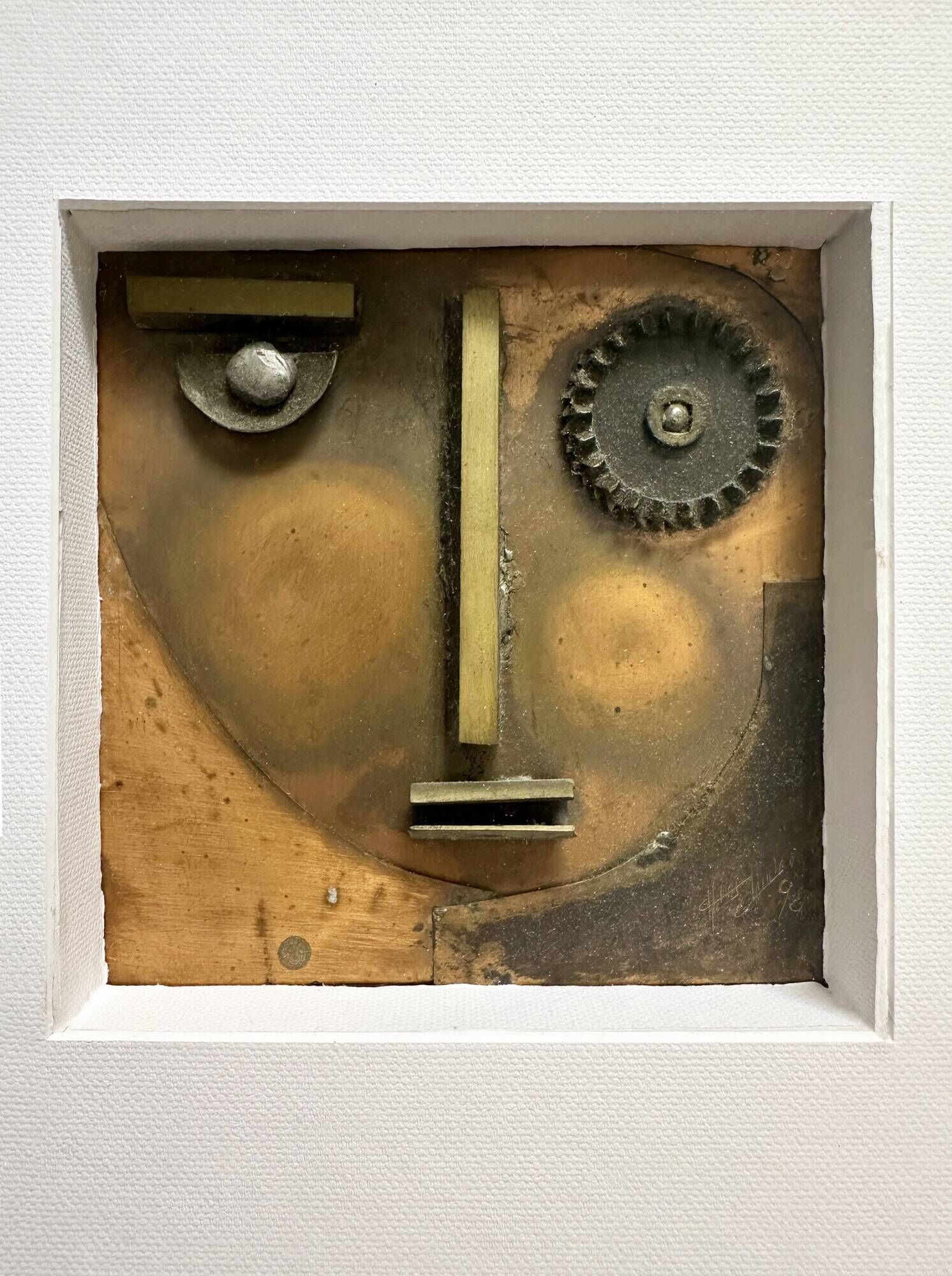 Avant-Garde Cubist portrait sculpture in flamed metal, Germany, 1990s