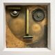 Avant-Garde Cubist portrait sculpture in flamed metal, Germany, 1990s