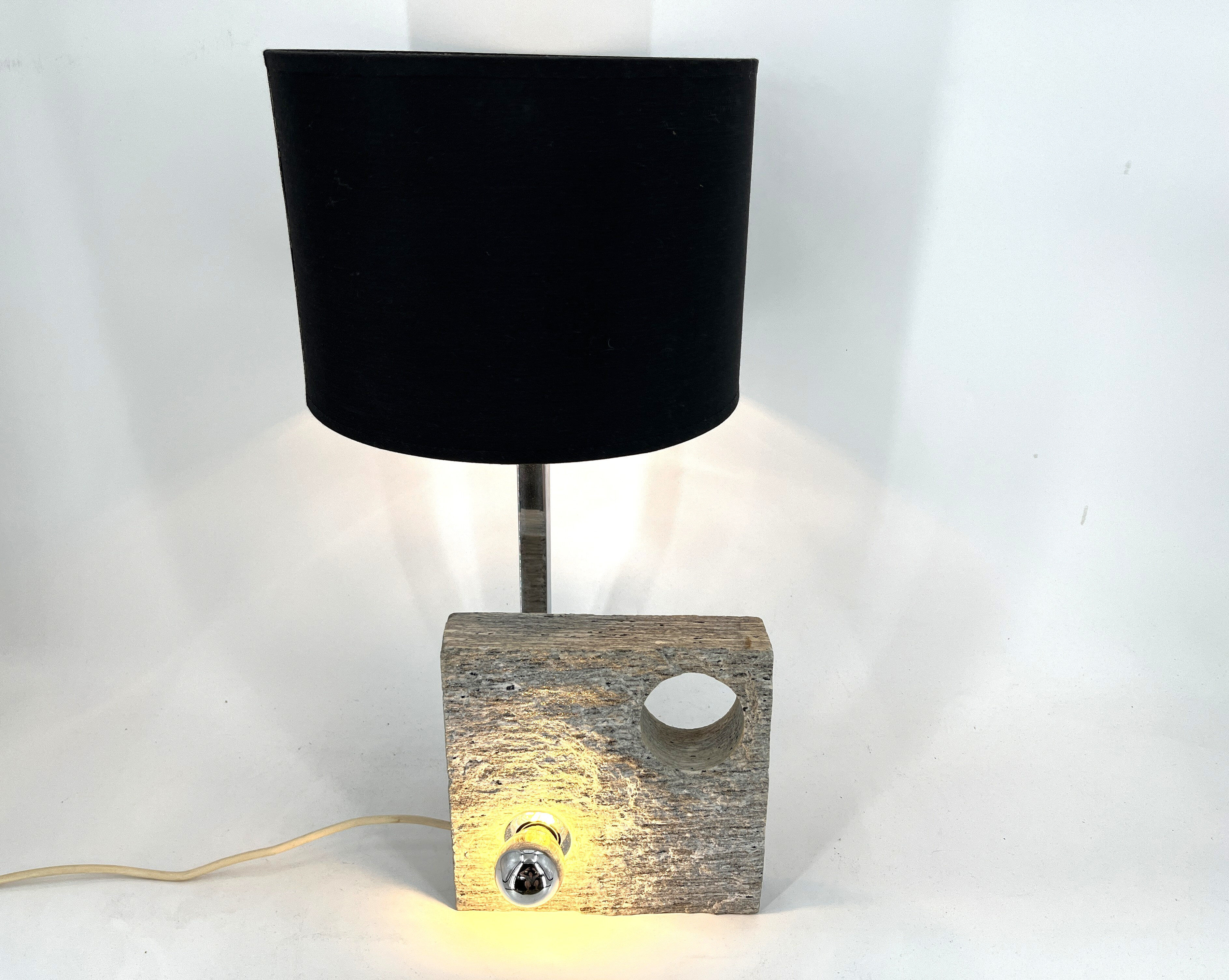 Post modern stone table lamp, 1970s