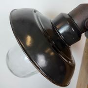 Vintage Industrial Black Enamel and Cast Iron Wall Lamp, 1960s