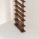 Sculptural wengé slat bookcase (Europe, 1960s).