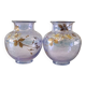 Paire de petits vases art nouveau decor floral émaillé