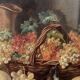 "Still Life with Fruits and Birds", oil on canvas, late 19th century.
