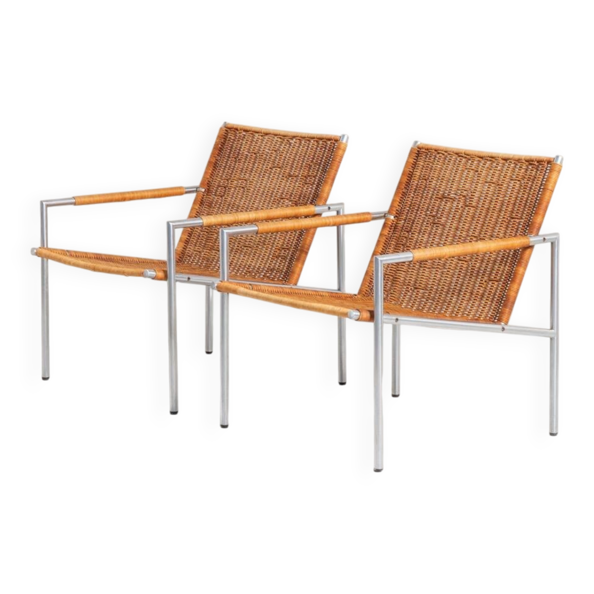 Early pair of modernist “SZ01” arm chairs by Martin Visser for Spectrum