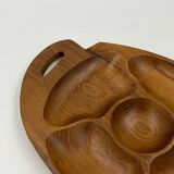 Solid teak aperitif dish