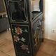 Asian laque furniture embossed motifs mother-of-pearl, stone and other