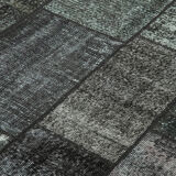 Tapis oriental vintage noué à la main 172 cm x 240 cm tapis patchwork noir