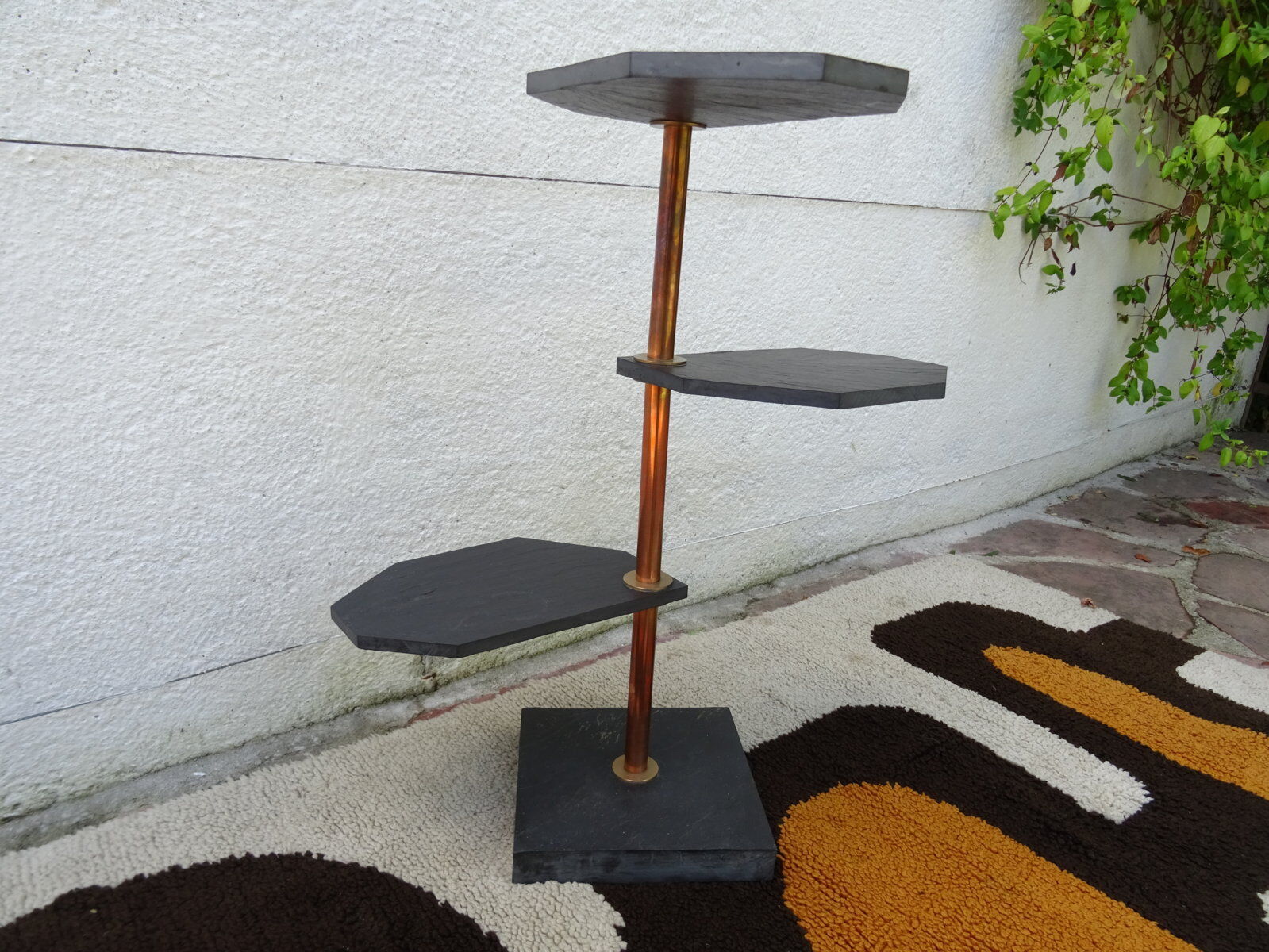 Slate, copper and brass harness