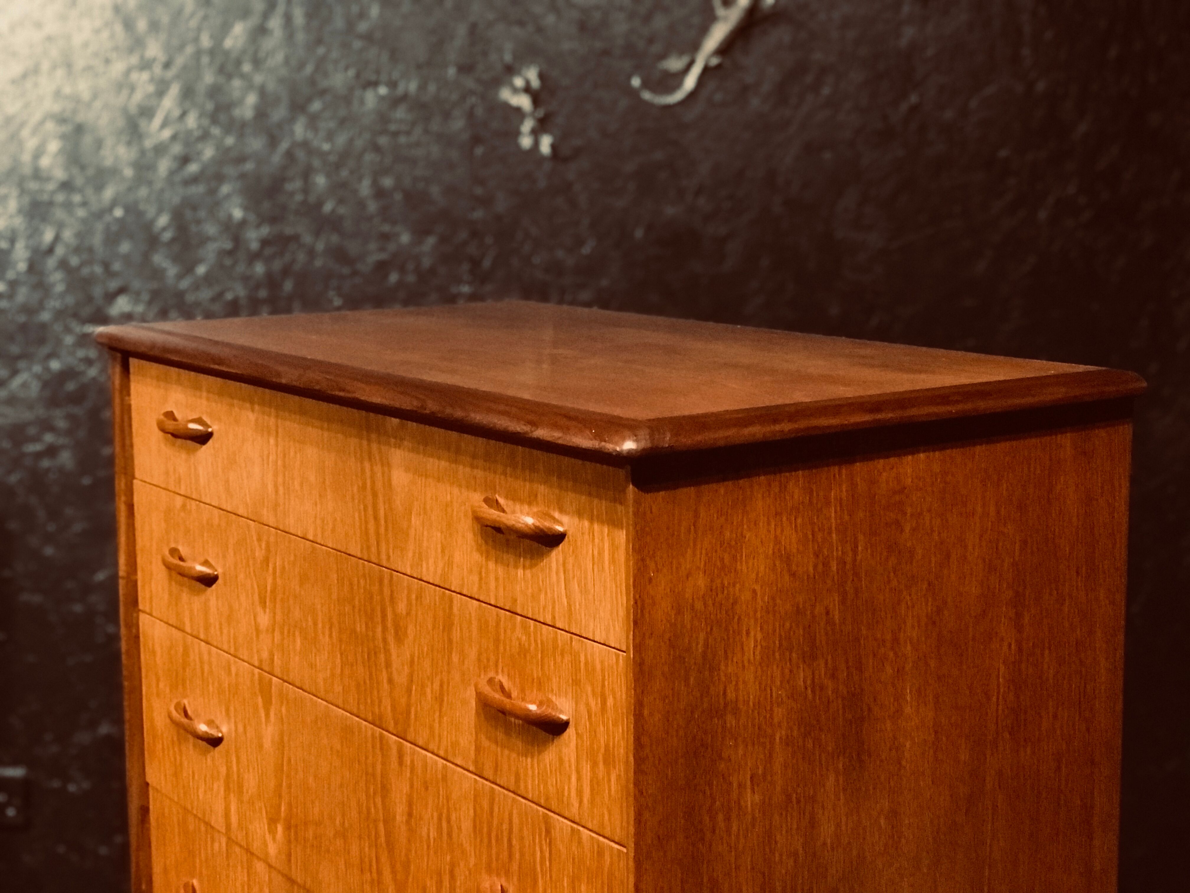 Mid-century english teak chest of drawers, 1960s