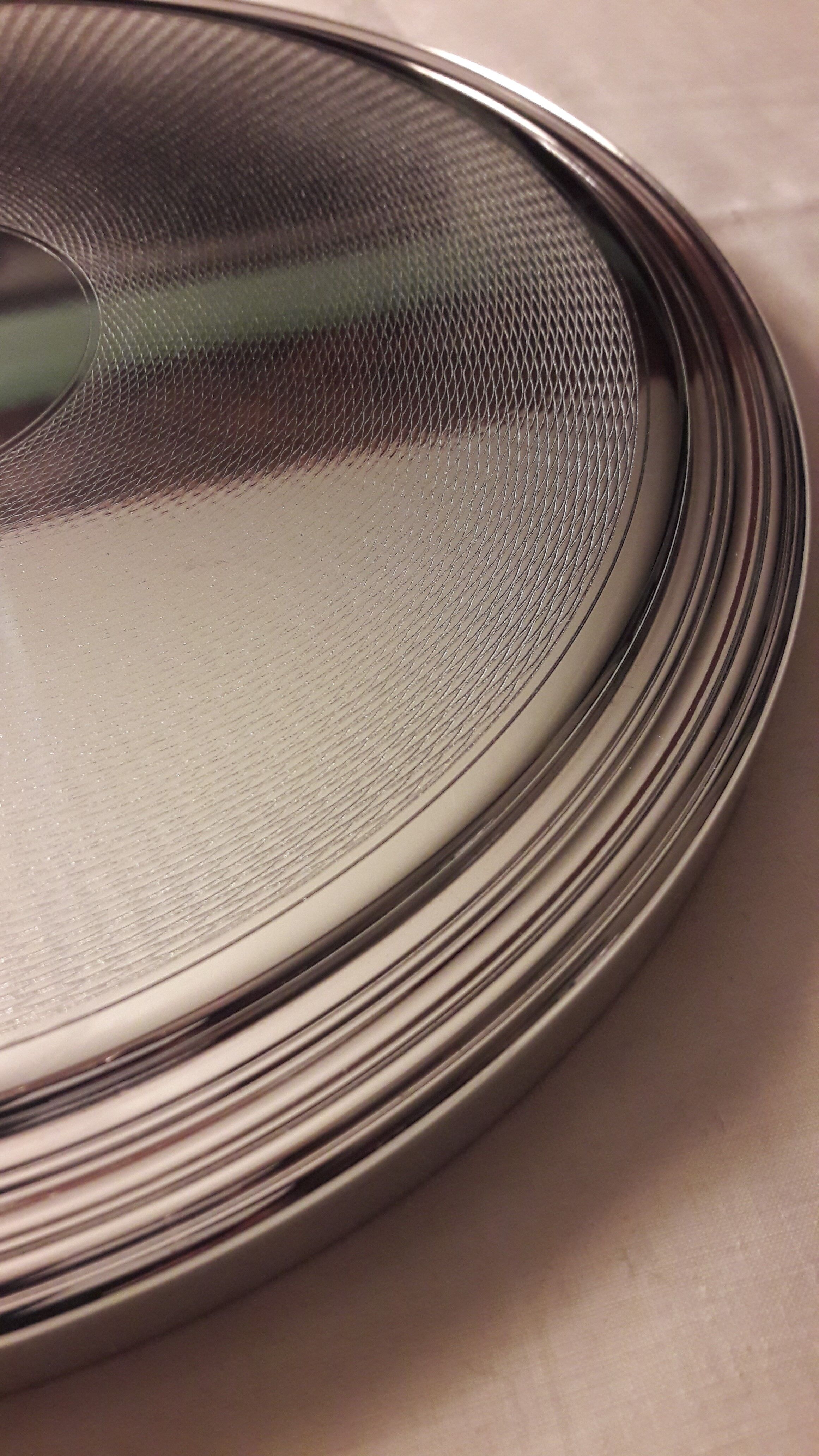 Bedles of plate Christofle silver metal model Guilloche