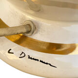 Large table lamp in white and gold porcelain