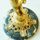 Candelabra, 6-pointed candlestick, marble, bronze, putti decoration, putto