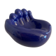 Ceramic ashtray, blue hand shape