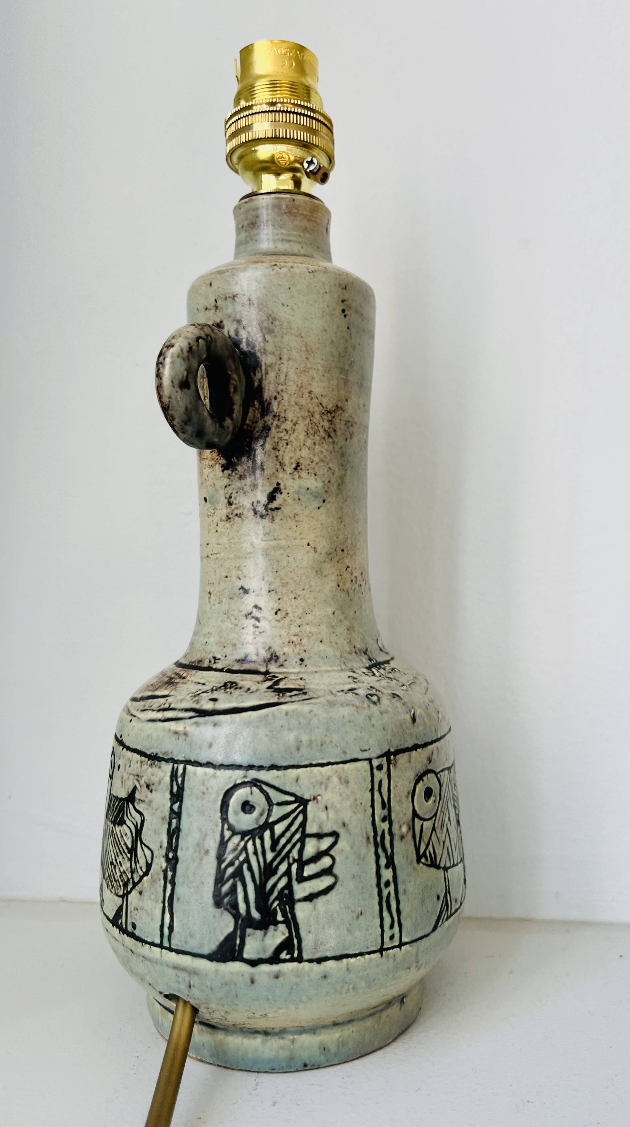 Ceramic lamp base by Jacques Blin