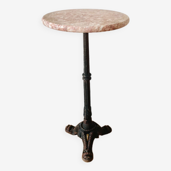 Cast iron and marble pedestal table