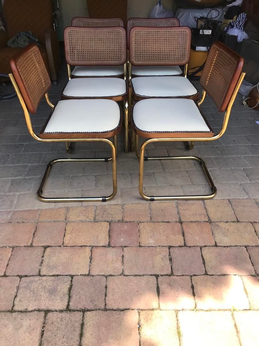 6 chaises cesca Marcel Breuer Italie 1970