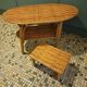 Ensemble tables rotin et osier