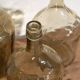 Antique brown demijohns (circa 1920). 3-piece set #13