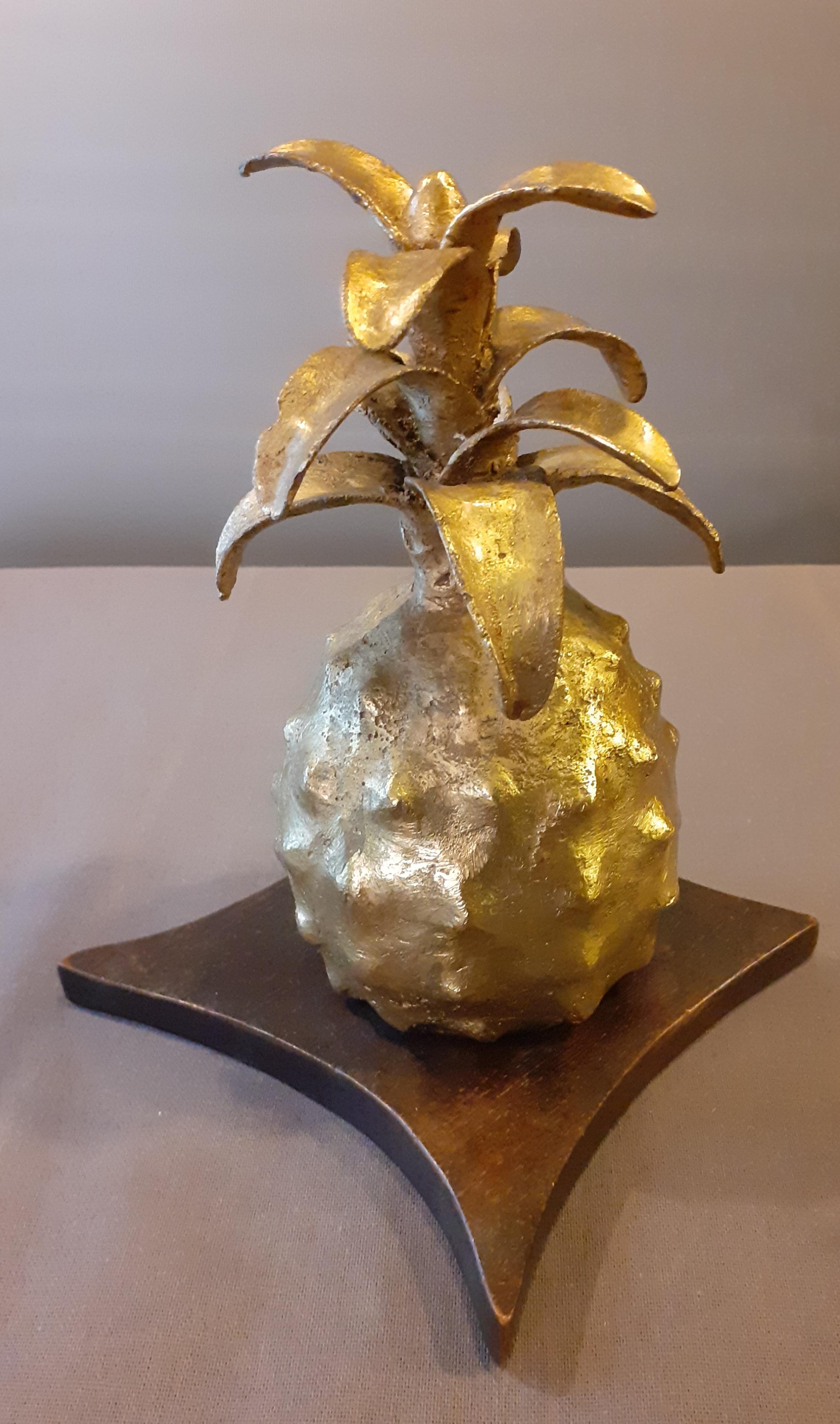 Bloc porte anans en bronze et en bois