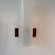 Pair of vintage wall lights, opaline perspex and teak, Doria Leucthen, Germany 1960s
