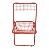 Folding chair mesh in red metal