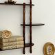 Turned wood wall shelf