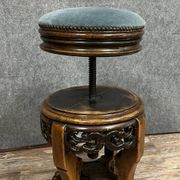 Asia 19th century: adjustable piano stool with screws in solid mahogany circa 1850