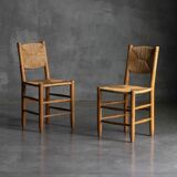 "Bauche" Dining Chairs by Charlotte Perriand for Steph Simon, France, 1950s