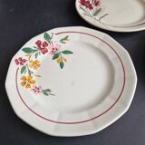 Lot de 3 assiettes à dessert anciennes Sarreguemines