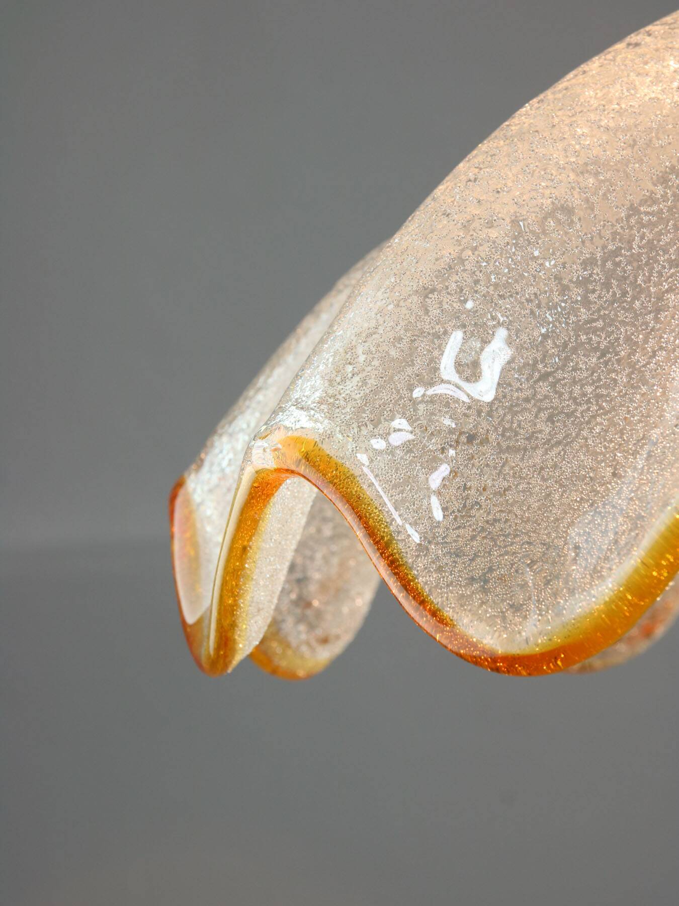 Mid-Century Italian Murano Glass and Brass Pendant Lamp