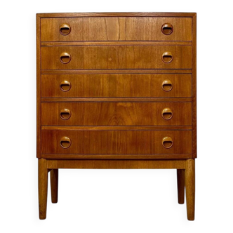 1960s Vintage Kai Kristiansen Teak Bow Front Dresser