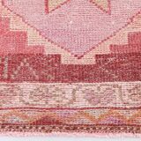 3x13 Rug For Kitchen Red Beige Oushak Vintage Runner Rug, 83x386Cm